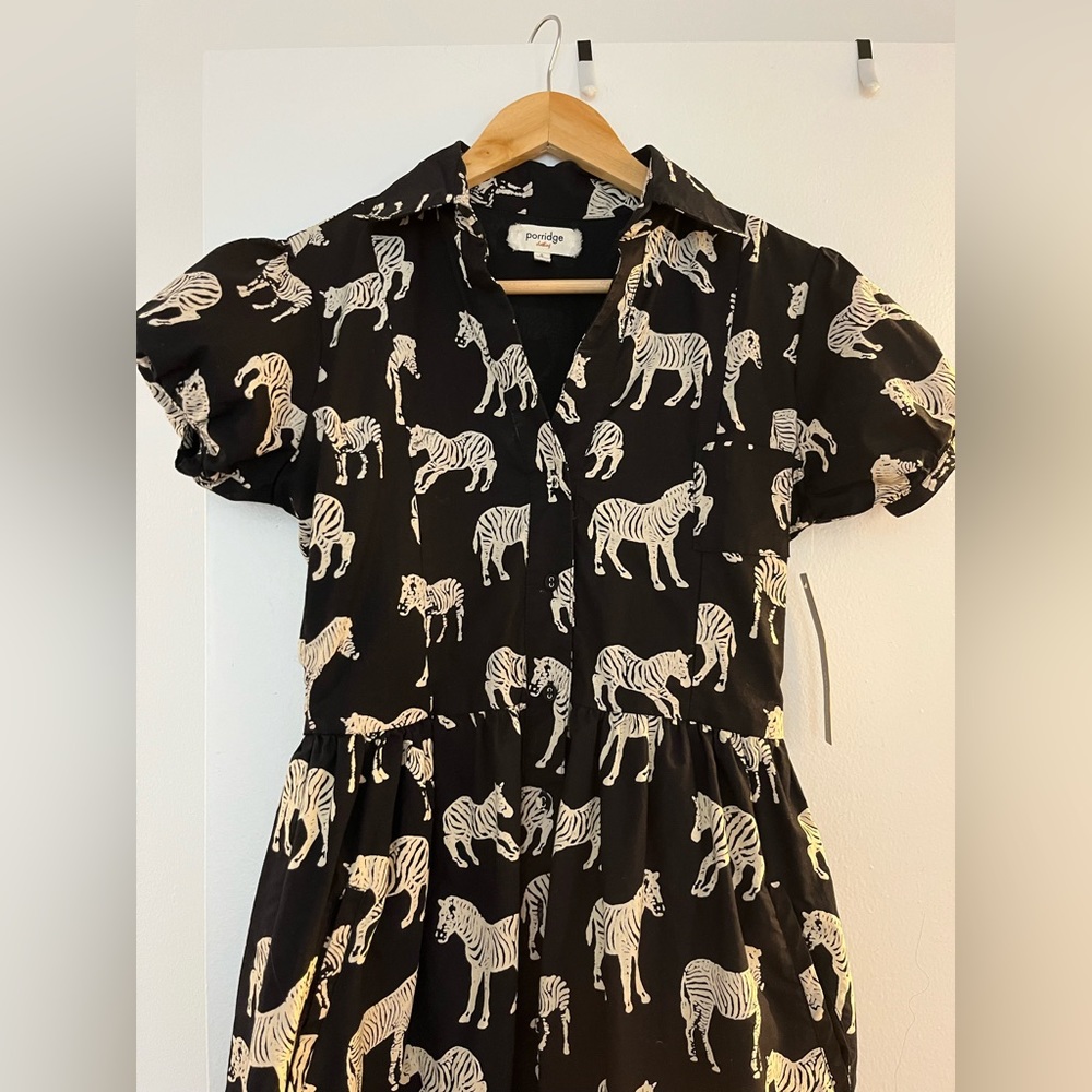 Anthropologie mini dress with zebra print NWT